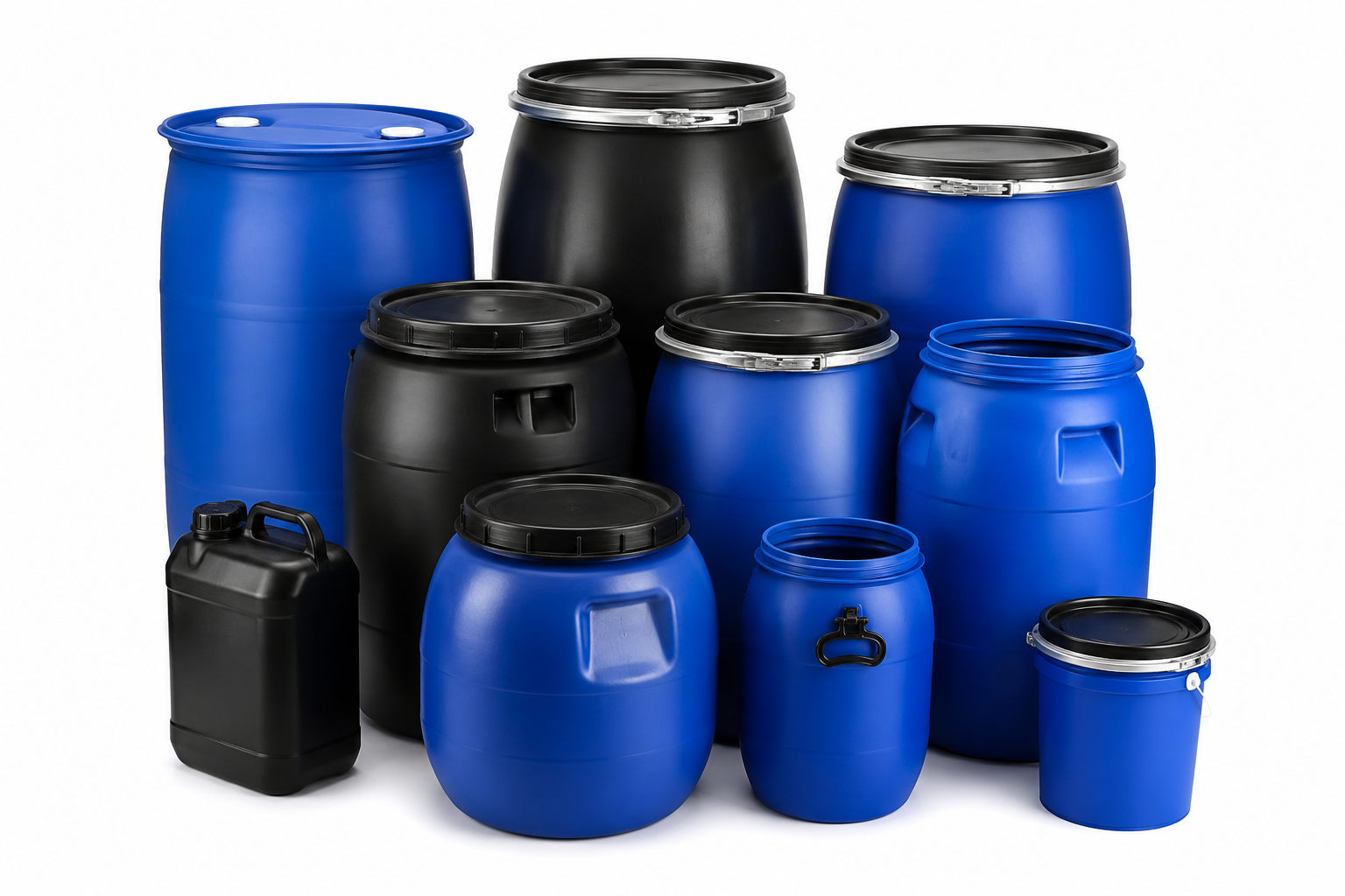 Empty HDPE and Plastic Drums in Various Sizes and Designs